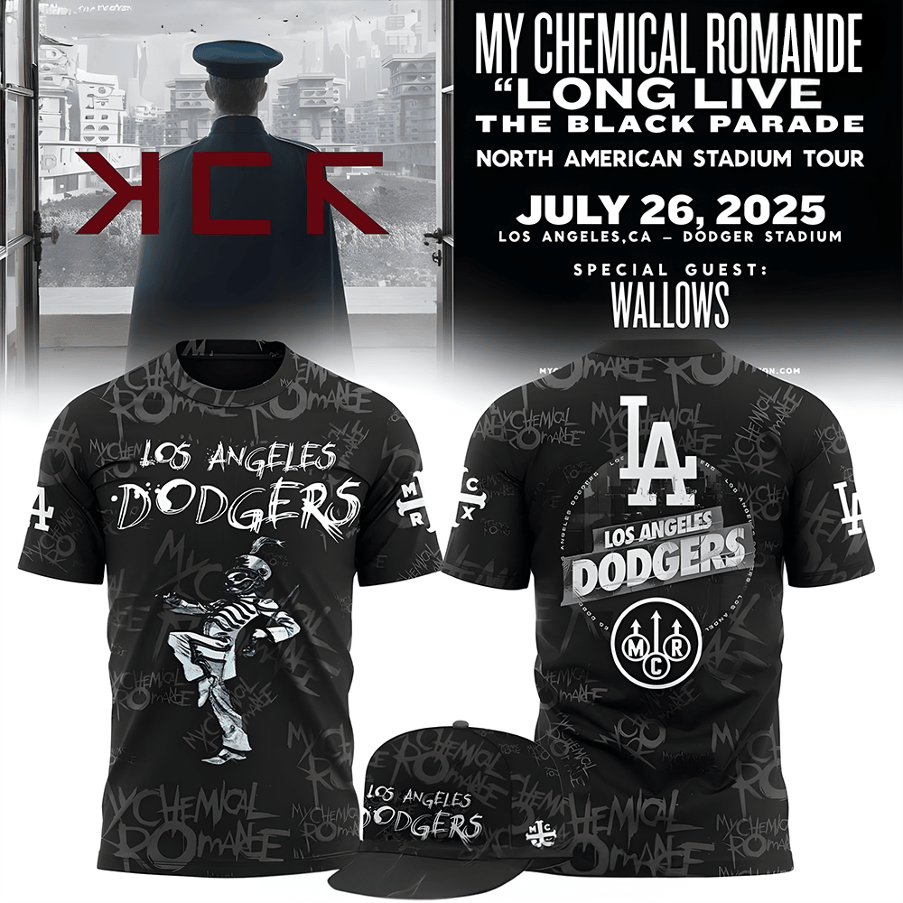 Los Angeles Dodgers x 2025 My Chemical Romance Concert T-shirt Best Tour Merch For Sport Lovers