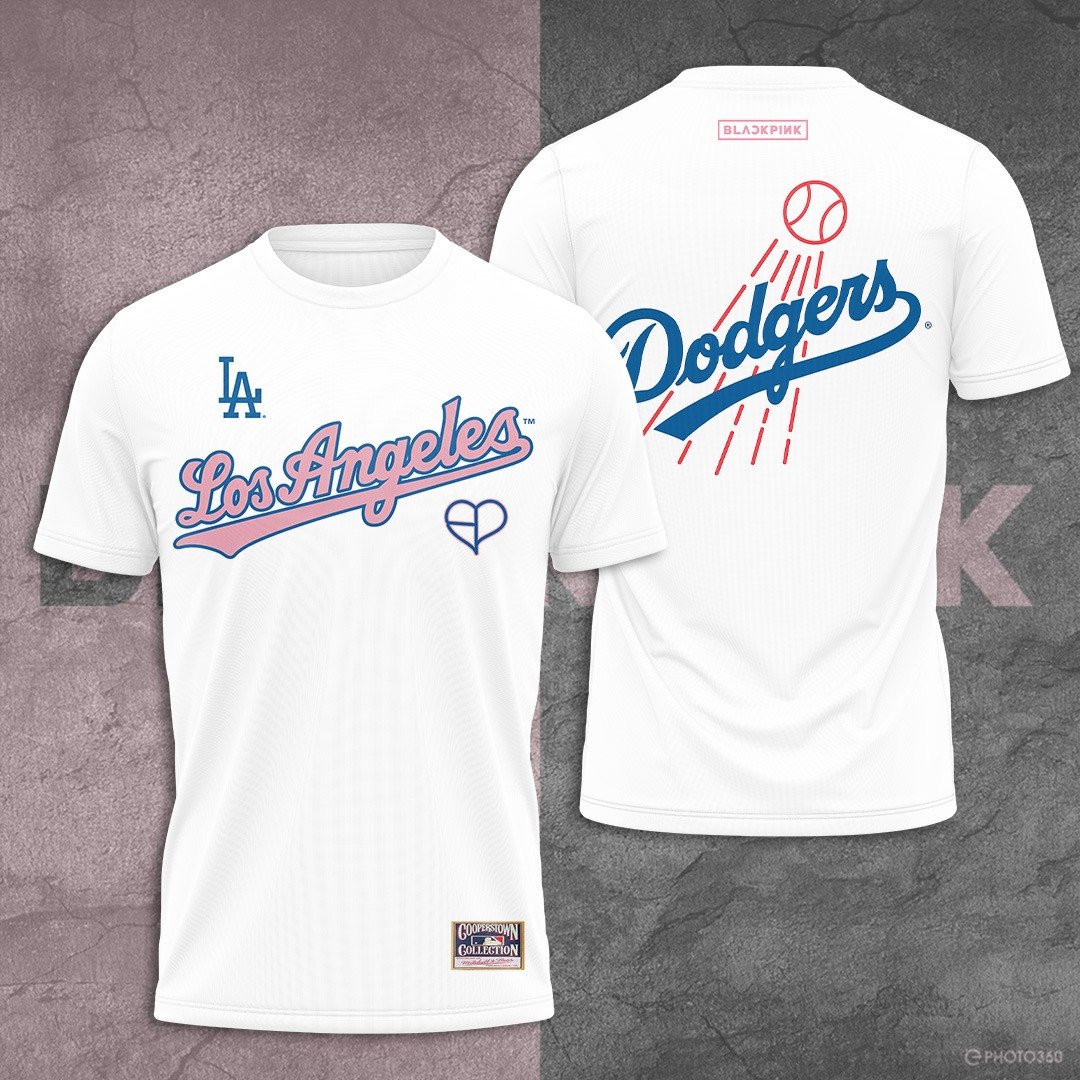 Los Angeles Dodgers x Blackpink White T-Shirt Present Gift For Concert Lover