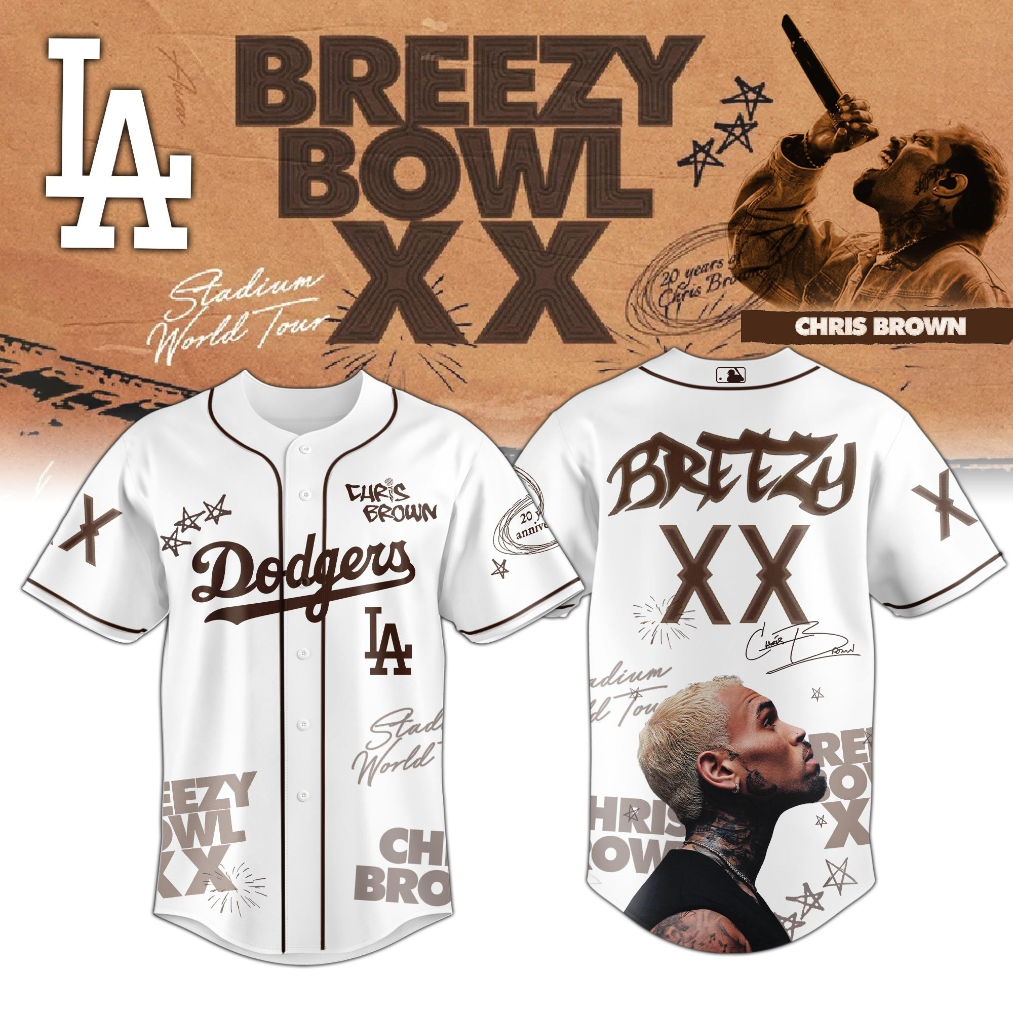 Los Angeles Dodgers x Chris Brown Jersey Gift Ideas For Baseball Fans