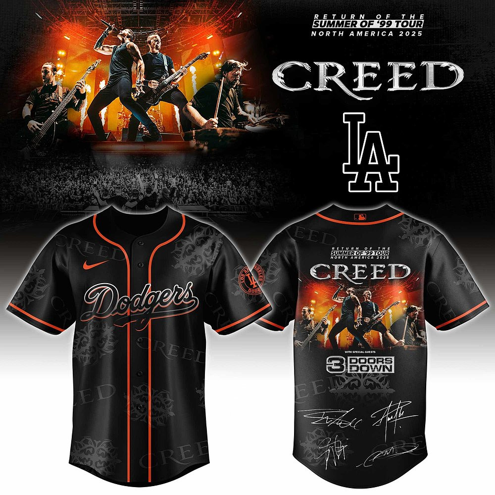 Los Angeles Dodgers x Creed Limited Edition Baseball Jersey 2025 Great Gift For Baseball Supporters