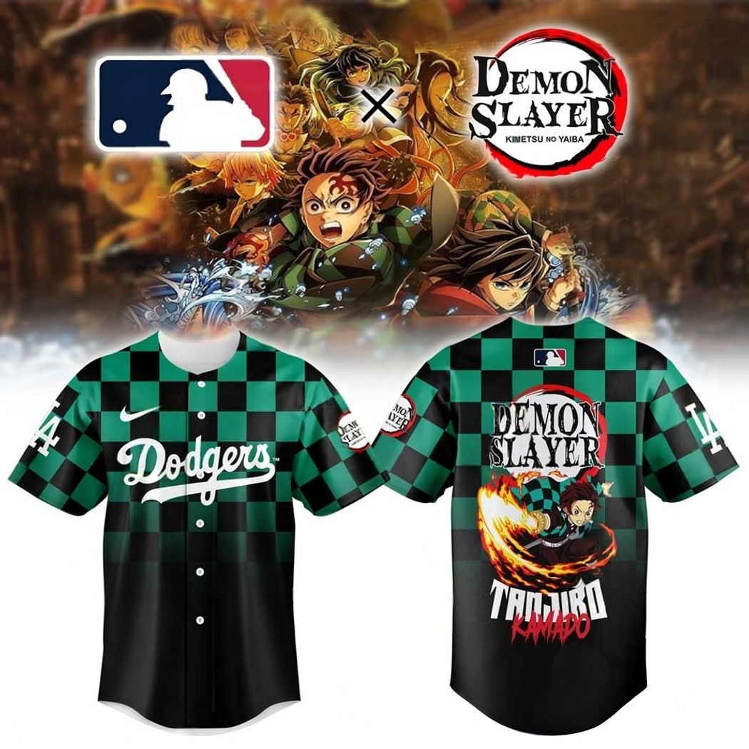 Los Angeles Dodgers x Demon Slayer Baseball Jersey Unique Gifts For Baseball Fans