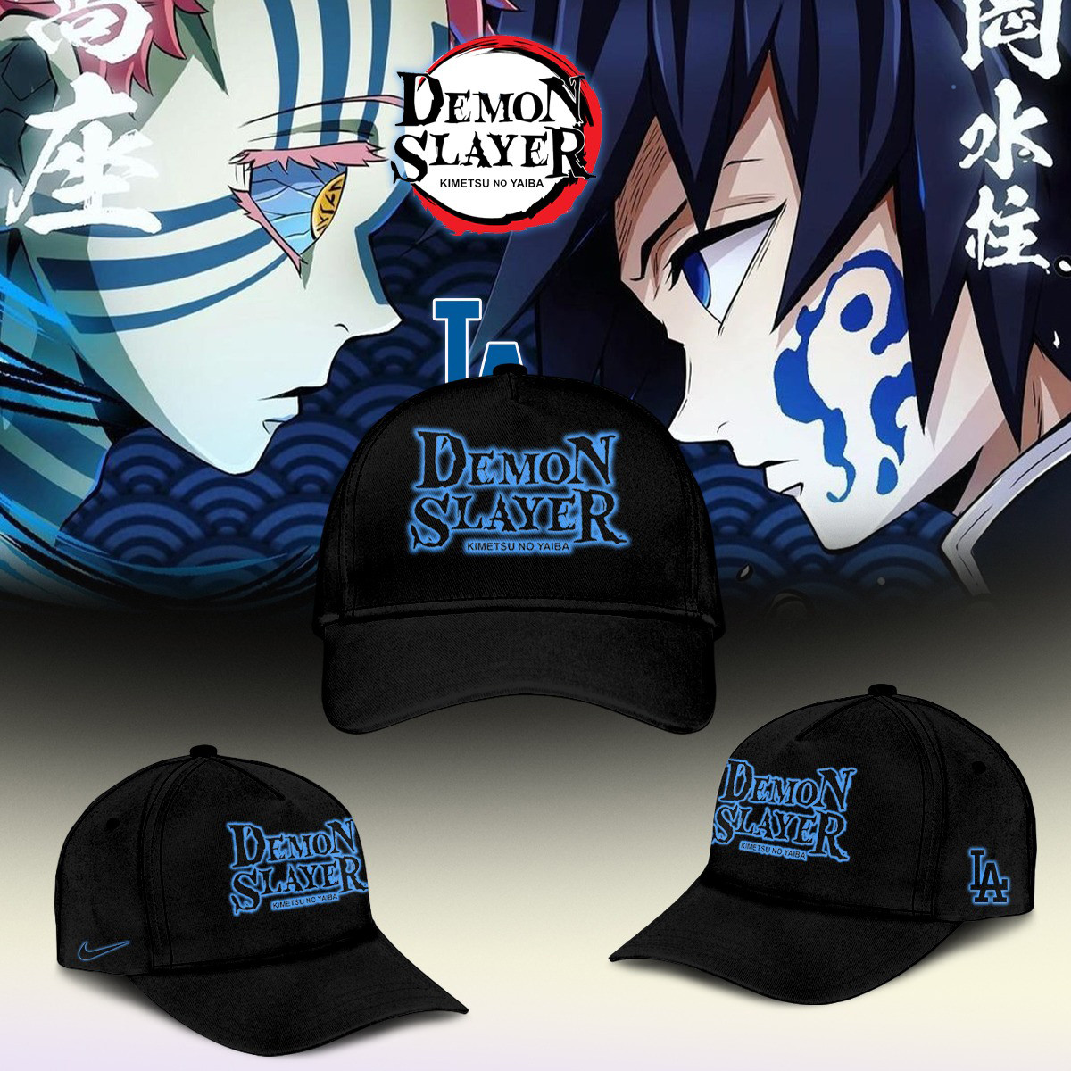 Los Angeles Dodgers X Demon Slayer Kimetsu No Yaiba Hat 2025 Gift Ideas For Husband