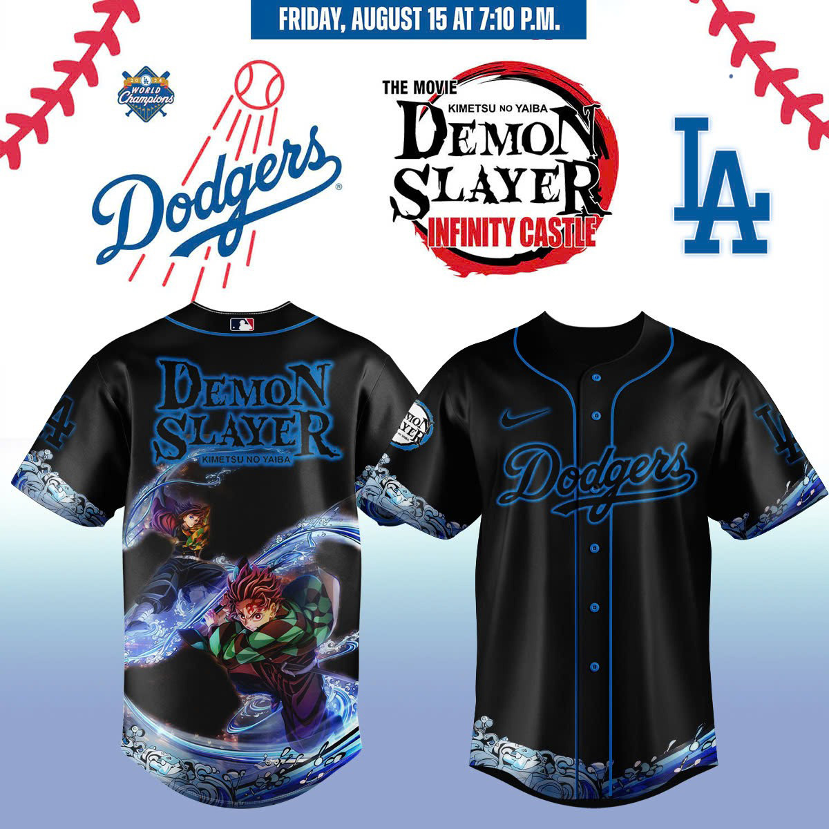 Los Angeles Dodgers X Demon Slayer Kimetsu No Yaiba Jersey Best Gifts For Husband