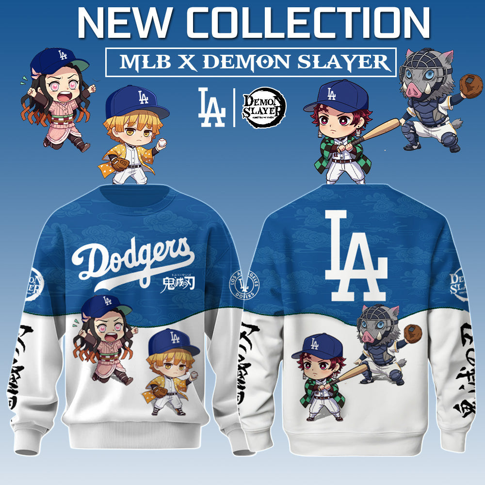Los Angeles Dodgers X Demon Slayer La Dodgers Sweatshirt Baseball Lover Gift Ideas