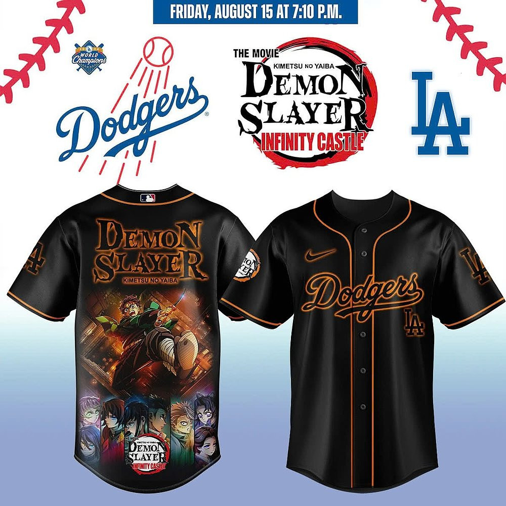 Los Angeles Dodgers x Demon Slayer Limited 2025 Baseball Jersey