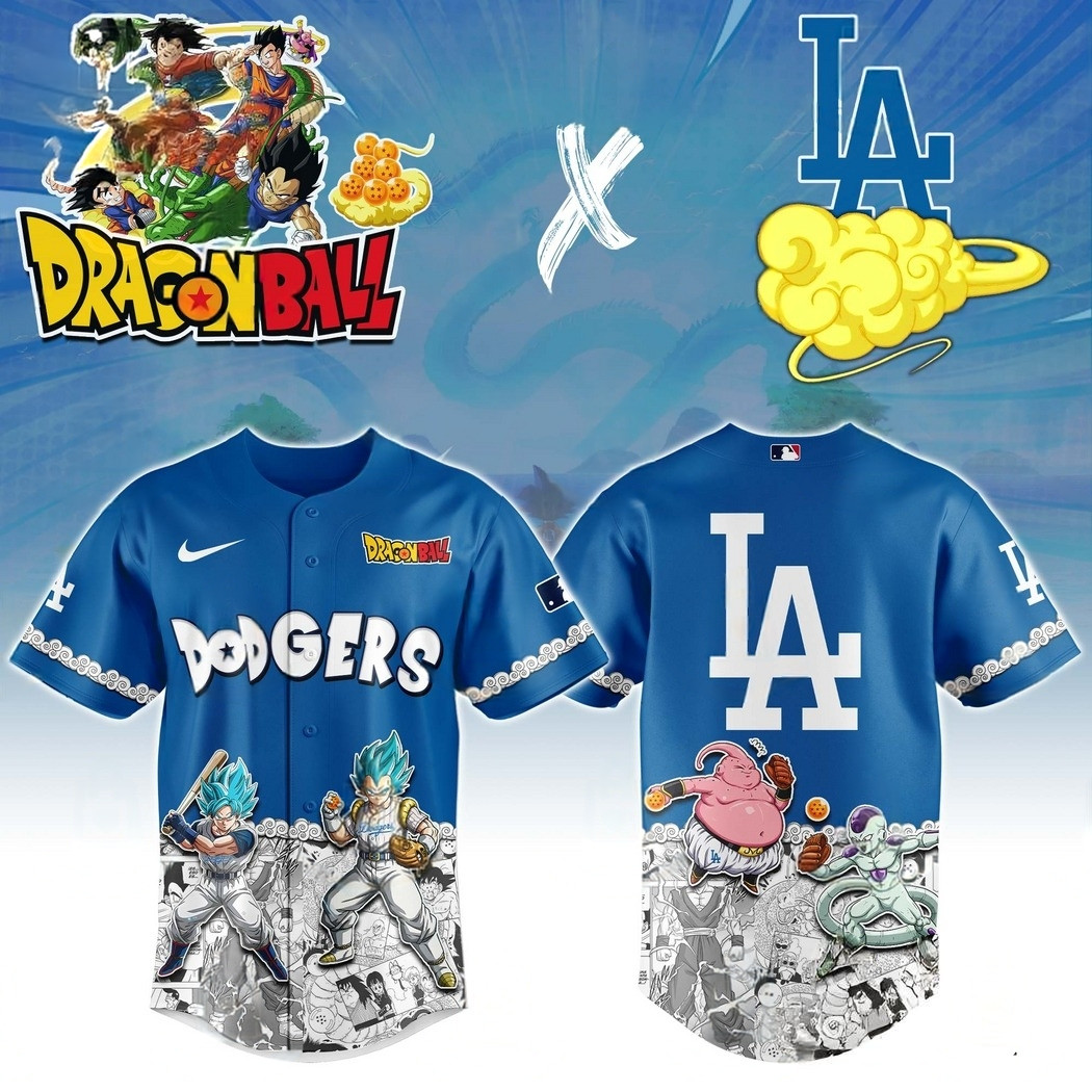 Los Angeles Dodgers x Dragon Ball Baseball Jersey Best Gifts For Baseball Fans