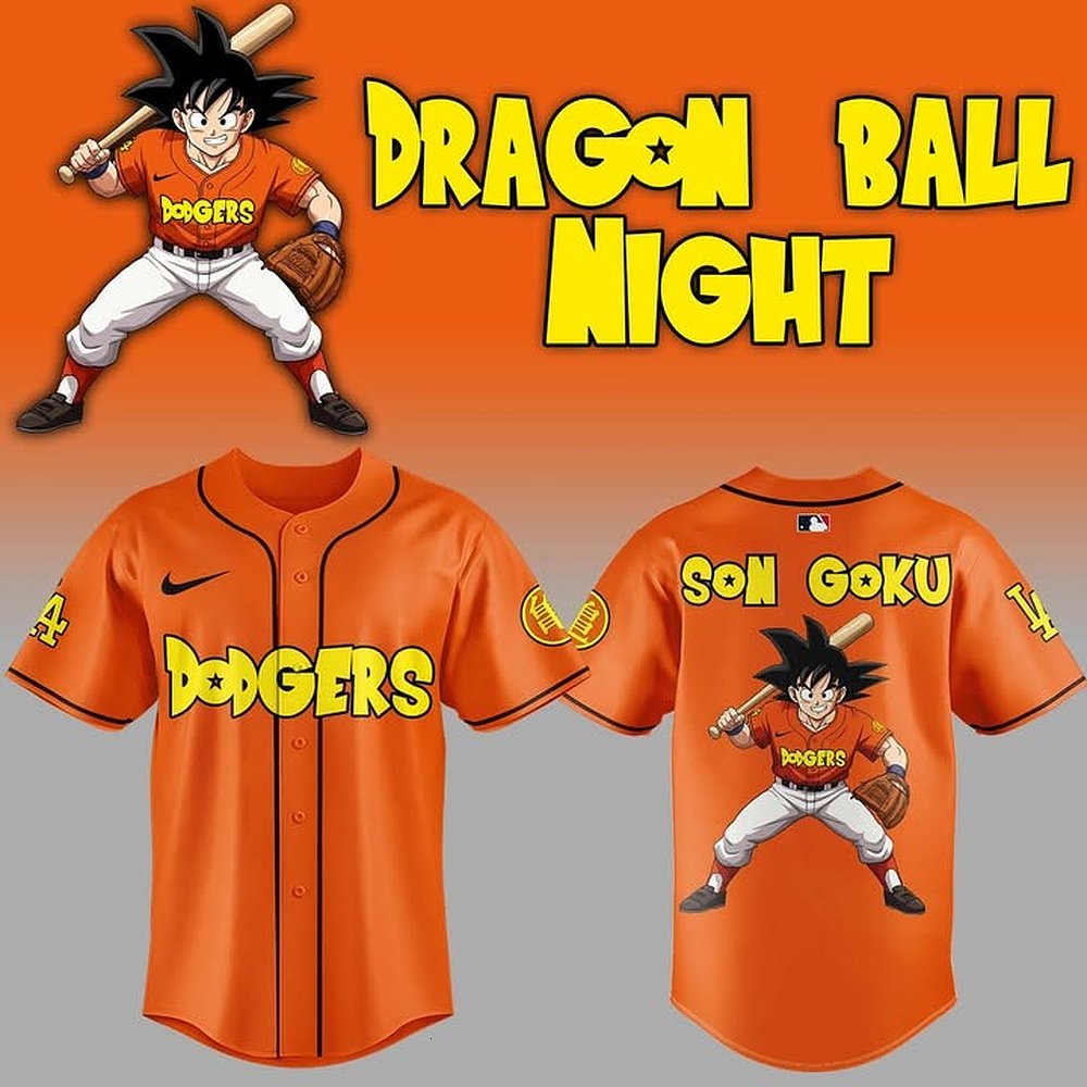 Los Angeles Dodgers x Dragon Ball Night 2025 Baseball Jersey Cool Baseball Gifts