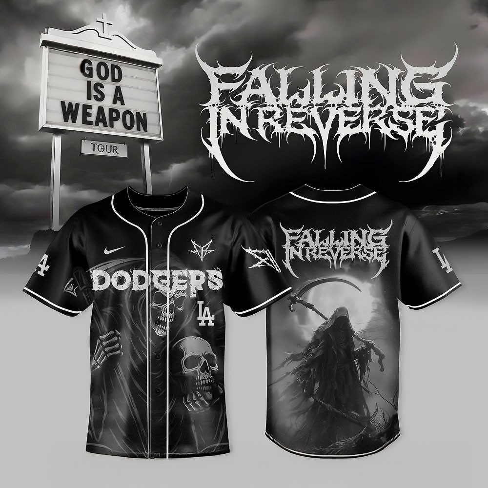 Los Angeles Dodgers x Falling In Reverse 2025 Tour Jersey Concert Great Gift Idea