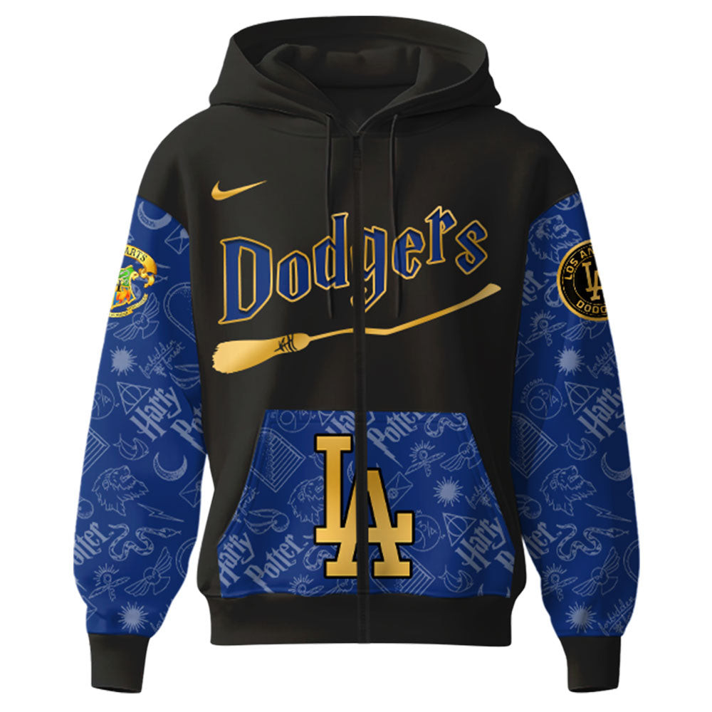 Los Angeles Dodgers X Harry Potter Zip Hoodie Gifts For Baseball Lovers