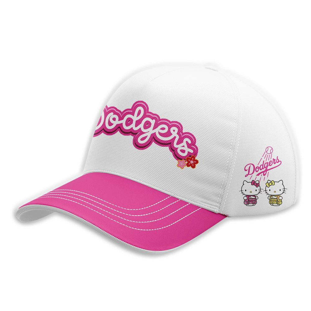 Los Angeles Dodgers X Hello Kitty 2025 Pink Hat Cool Gifts For Basketball Fans