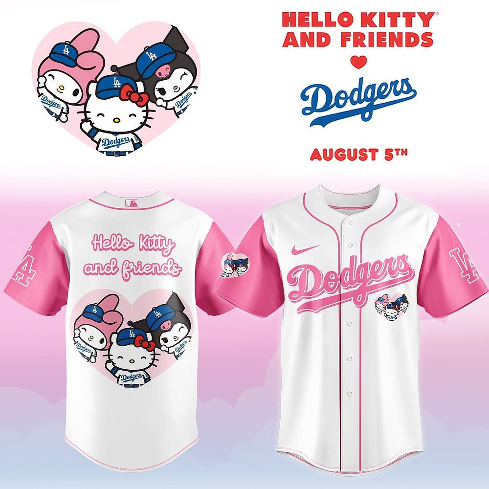 Los Angeles Dodgers x Hello Kitty And Friend 2025 Baseball Jersey Perfect Gift For Baseball Supporters