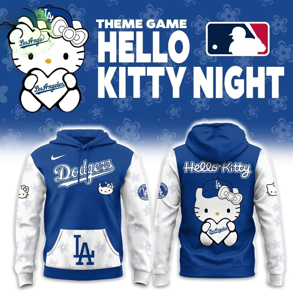 Los Angeles Dodgers x Hello Kitty Night Hoodie 2025 Theme Game Design Gift For Fan