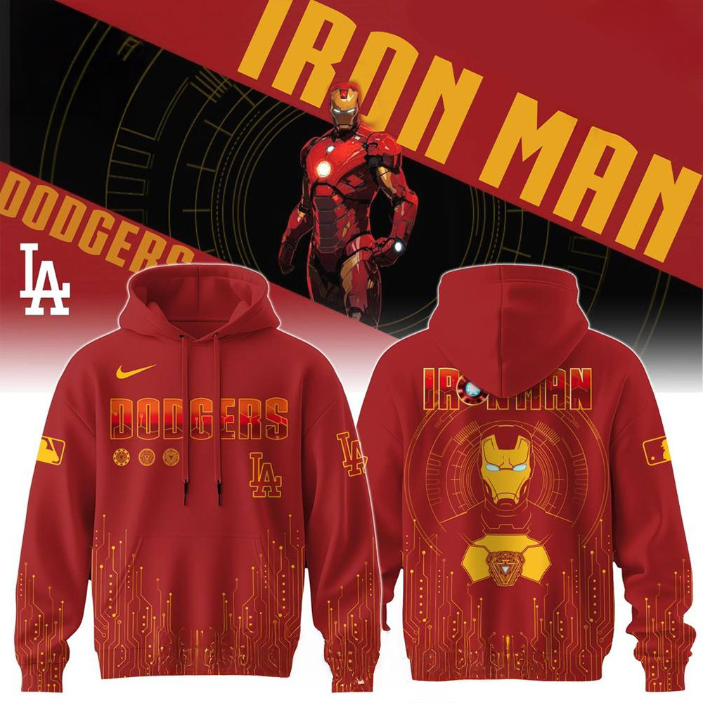 Los Angeles Dodgers x Iron Man Game Night Special Hoodie Cool Gifts For Baseball Lovers