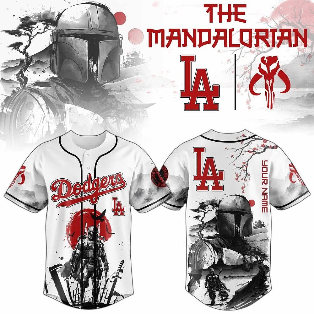 Los Angeles Dodgers x Mandalorian Crossover Jersey Best Gift For Star Wars Baseball Fans