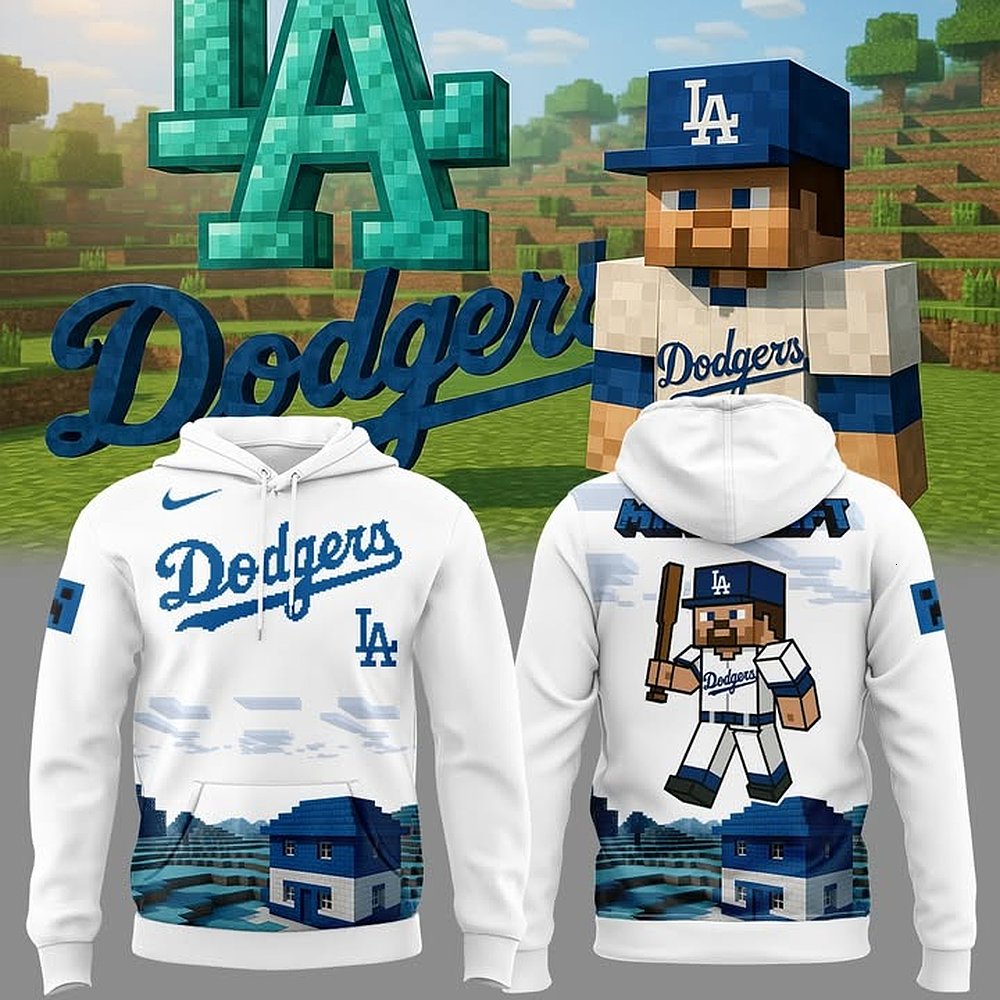 Los Angeles Dodgers x Minecraft Night 2025 Hoodie Best Gift For Minecraft Baseball Lovers