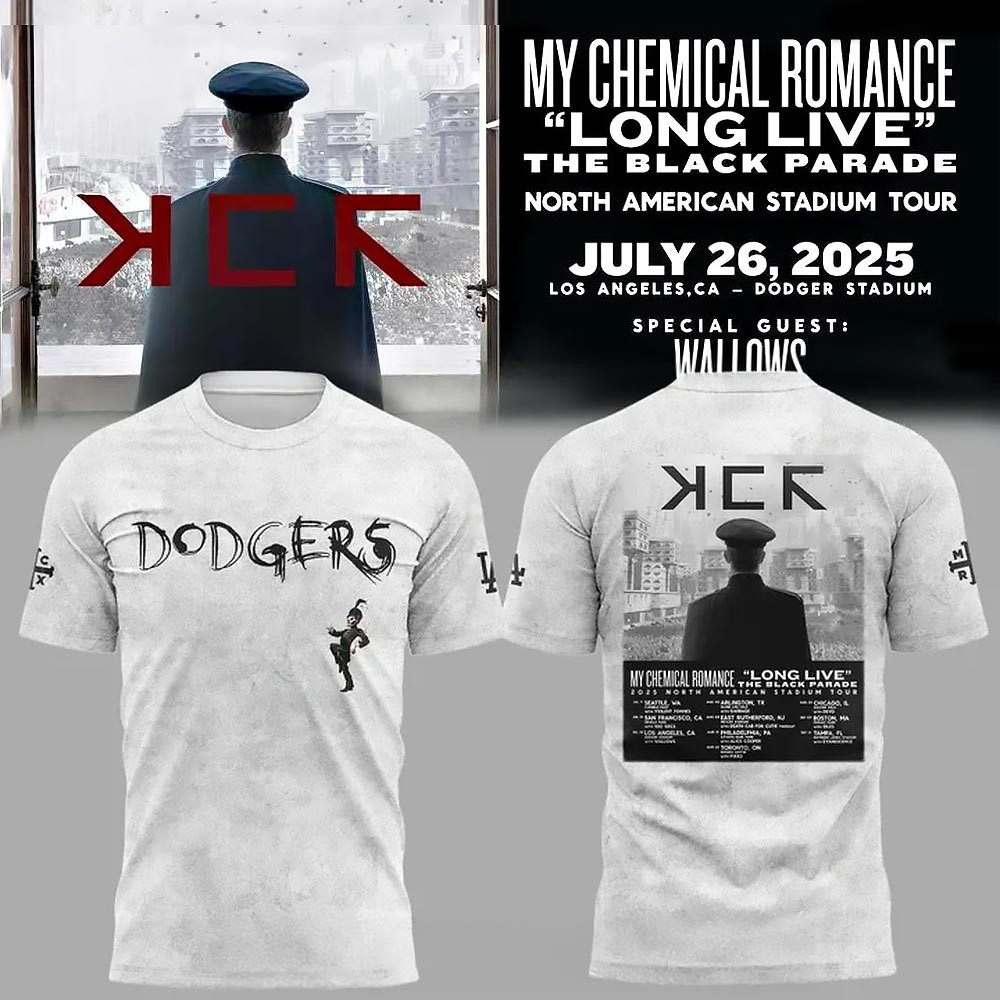 Los Angeles Dodgers x My Chemical Romance The Black Parade 2025 T-Shirt Fans Gifts