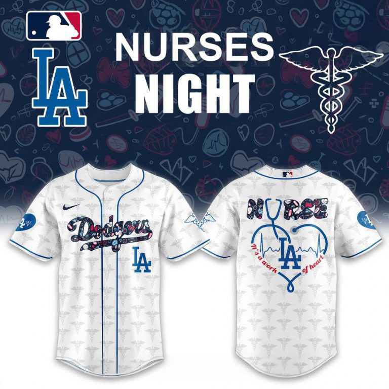 Los Angeles Dodgers x NURSES NIGHT 2025 White Baseball Jersey Baseball Enthusiast Gifts