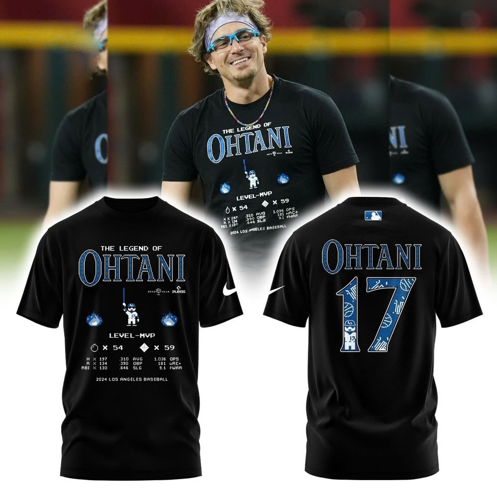 Los Angeles Dodgers x Ohtani Black T-Shirt Cool Gifts For Baseball Lovers