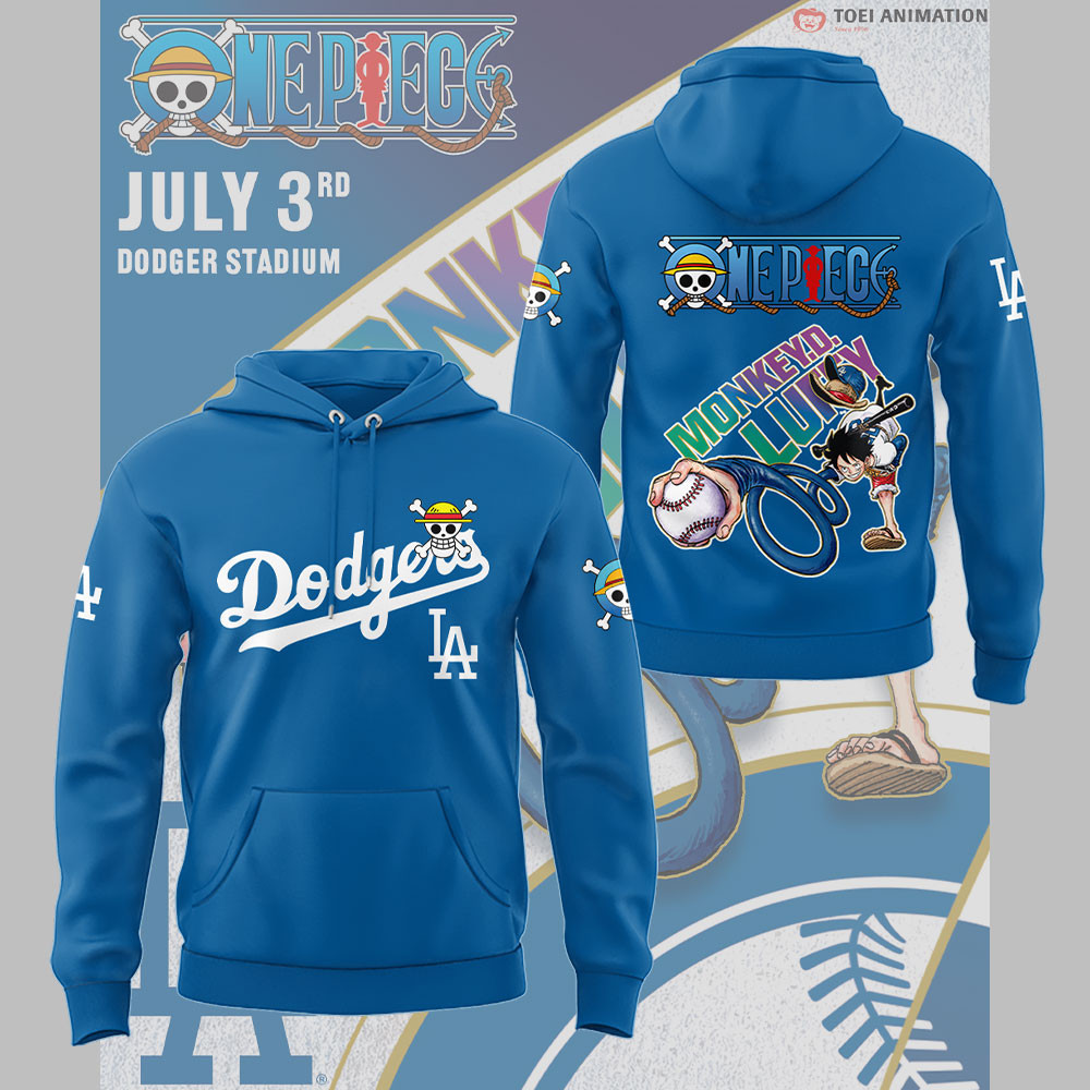 Los Angeles Dodgers x ONE PIECE Night Hoodie Gifts For Baseball Fans
