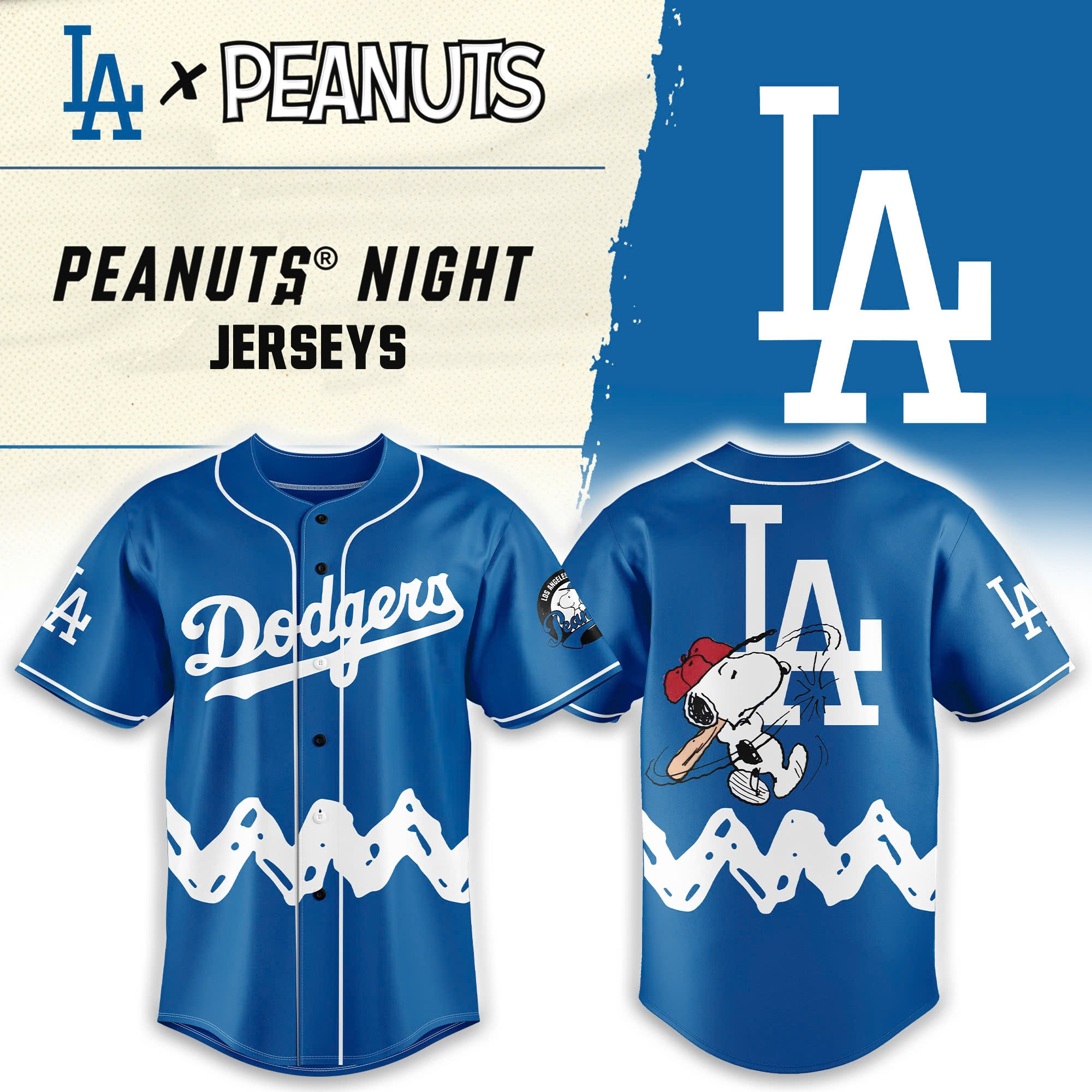 Los Angeles Dodgers x Peanut Game Day Jersey Unique Gifts For Baseball Fans