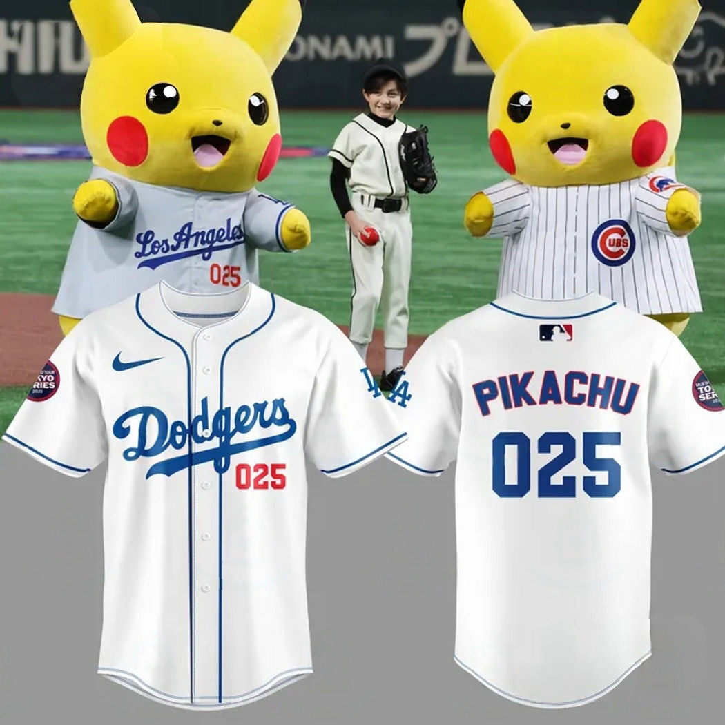 Los Angeles Dodgers x Pikachu Tokyo Series Baseball Jersey Cool Gifts For Baseball Lovers