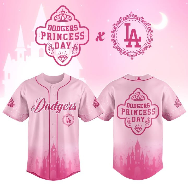 Los Angeles Dodgers x Princess Day Jersey Pink MLB LA Dodgers Fan Merch Gifts For Her