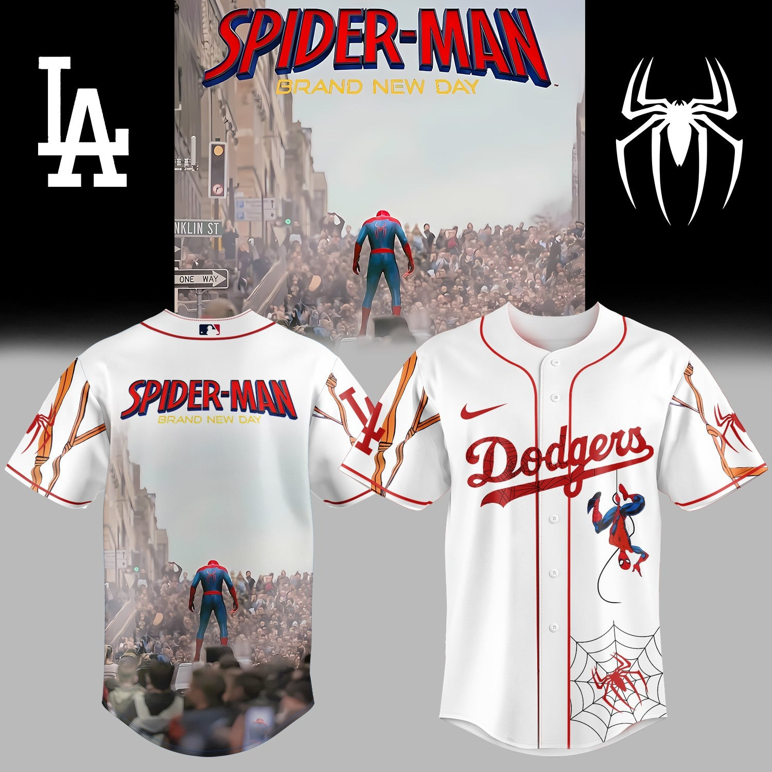 Los Angeles Dodgers x Spider Man Jersey 2025 Best Gifts For Movie Enthusiasts