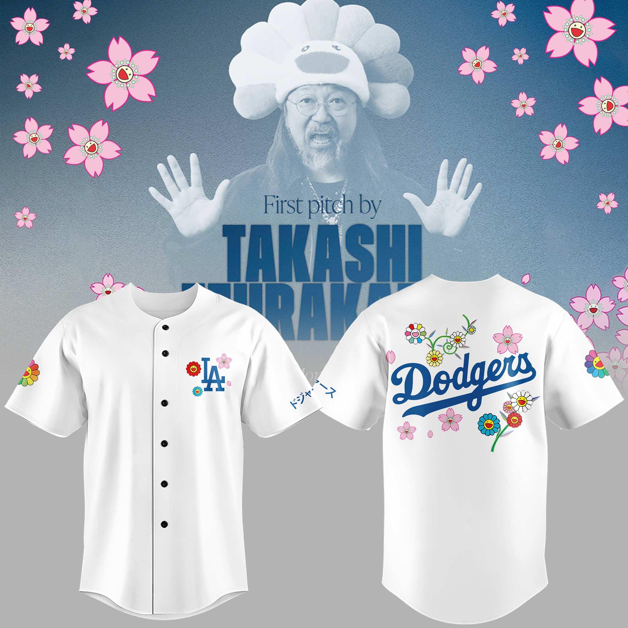 Los Angeles Dodgers x Takashi Murakami Japanese Heritage Night Jersey Baseball Father's Day Gifts