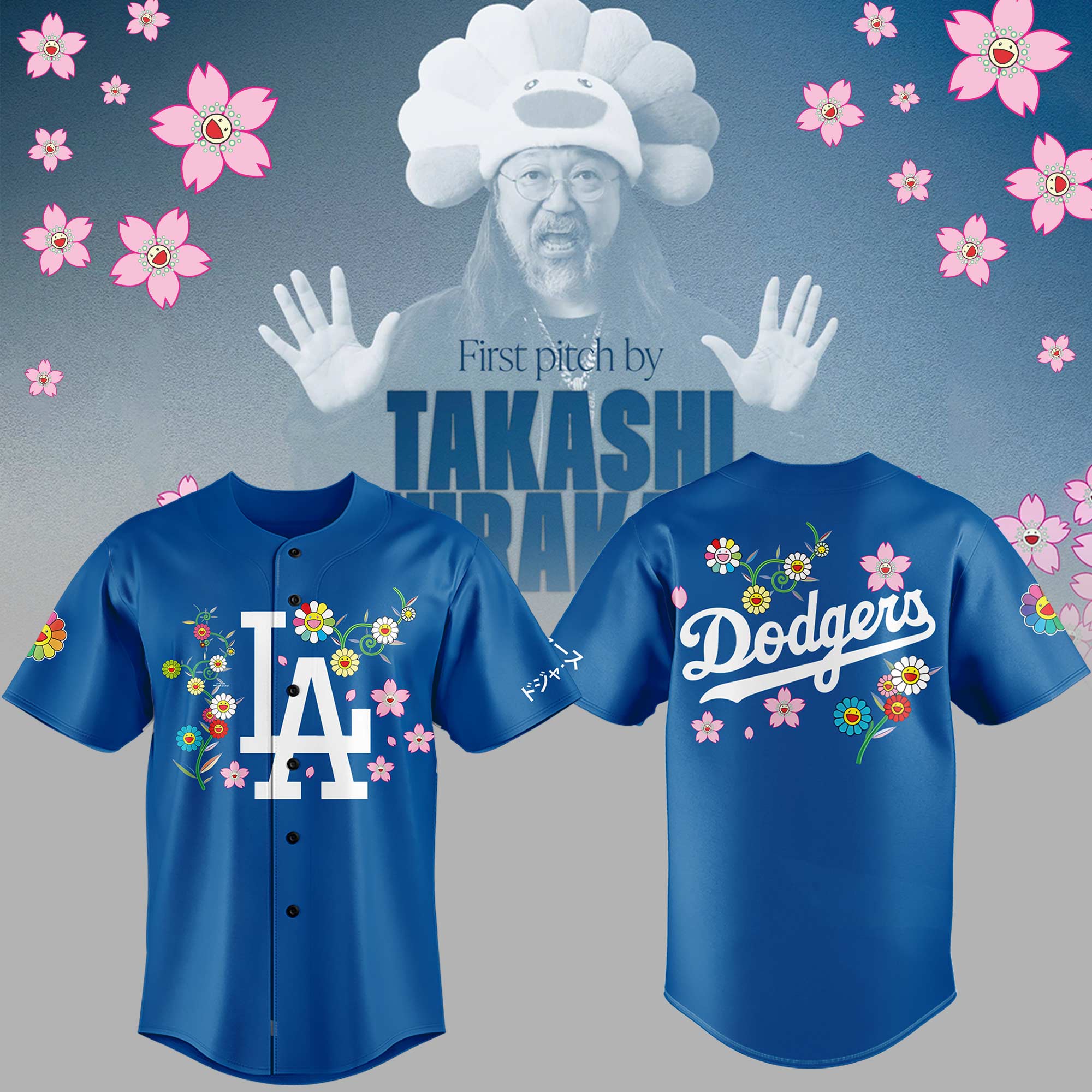 Los Angeles Dodgers x Takashi Murakami Japanese Heritage Night Jersey Unique Baseball Gifts