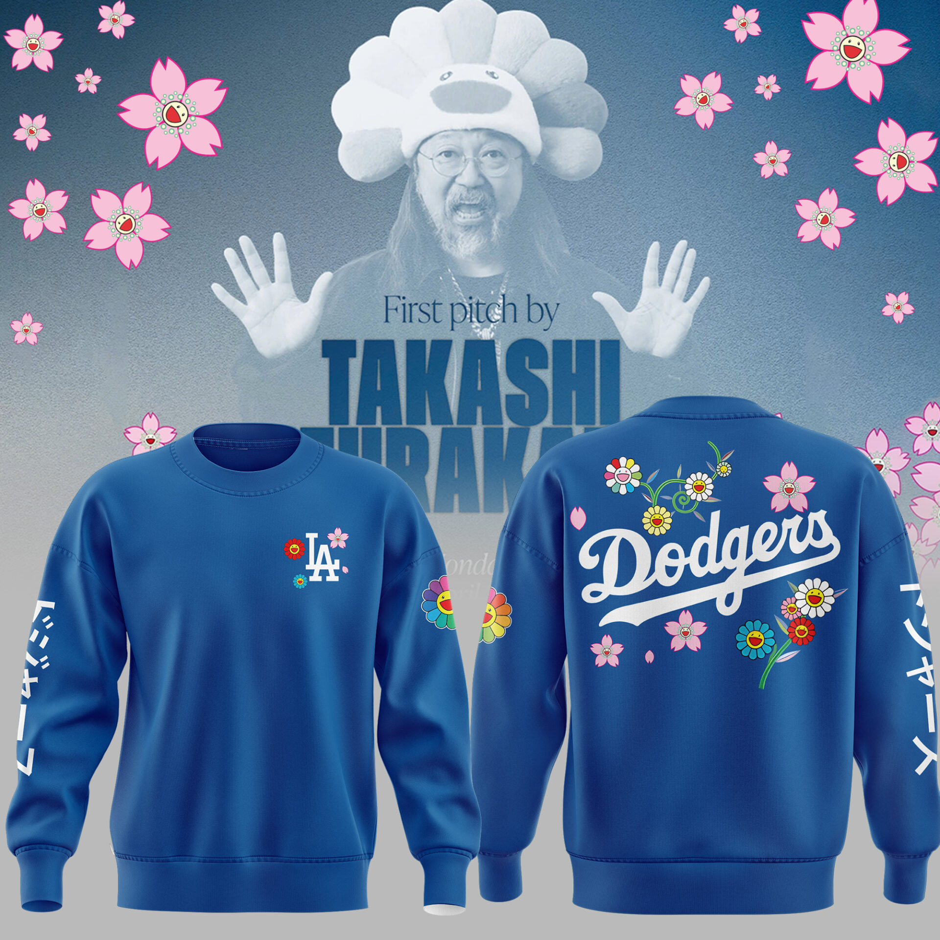 Los Angeles Dodgers x Takashi Murakami Japanese Heritage Night Sweatshirt Gifts For Baseball Players