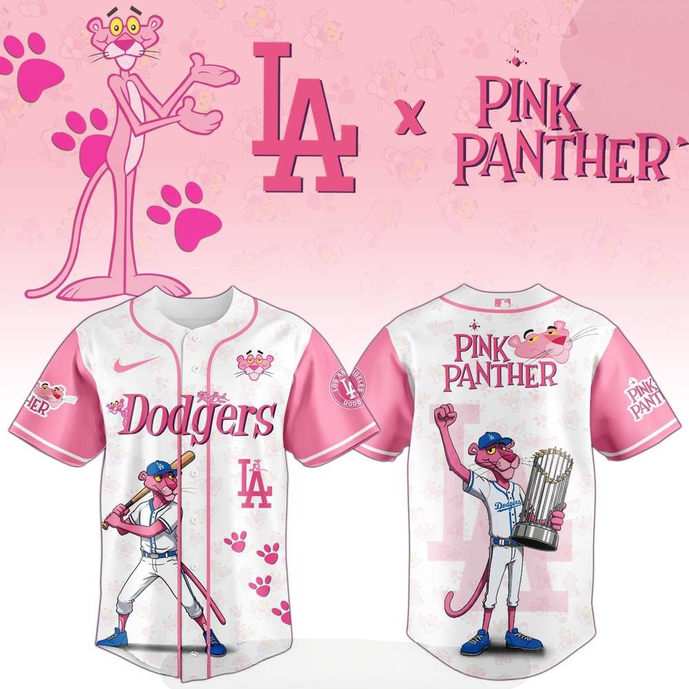 Los Angeles Dodgers x The Pink Panther Baseball Jersey Baseball Lover Gift Ideas