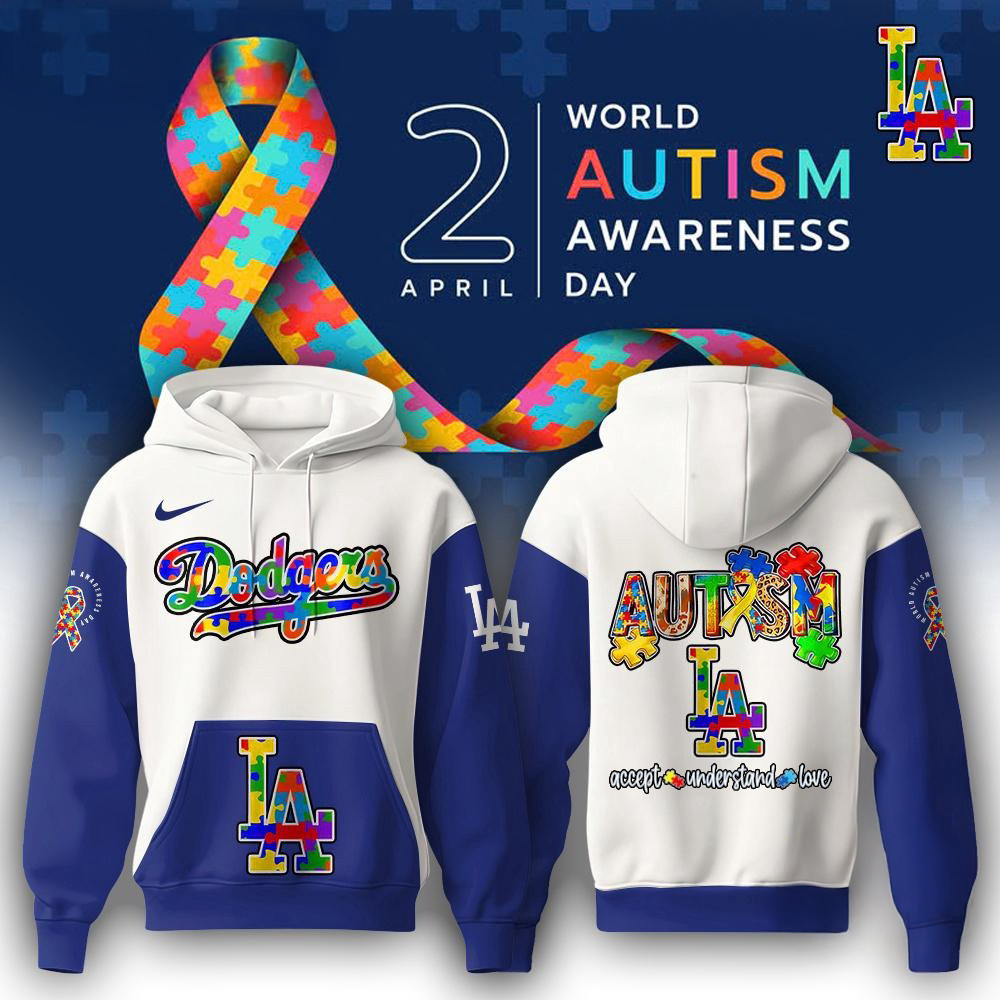 Los Angeles Dodgers x World Autism Awareness Day 2025 Hoodie Unique Gifts For Baseball Fans