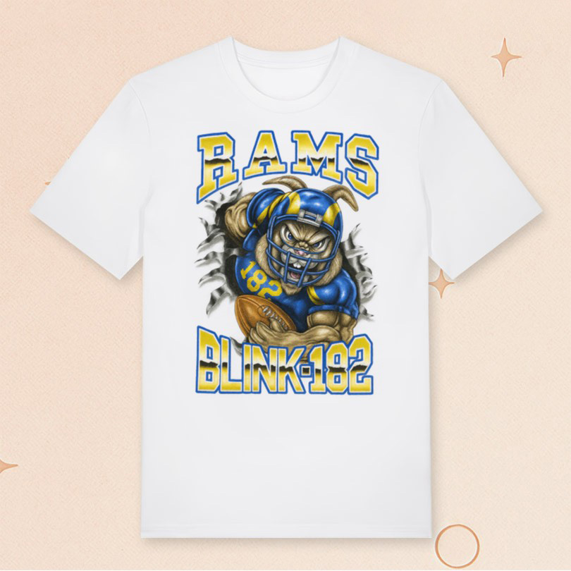 Los Angeles Football  x Blink 182 White T-Shirt Fan Merch Gifts Ideas For Brothers