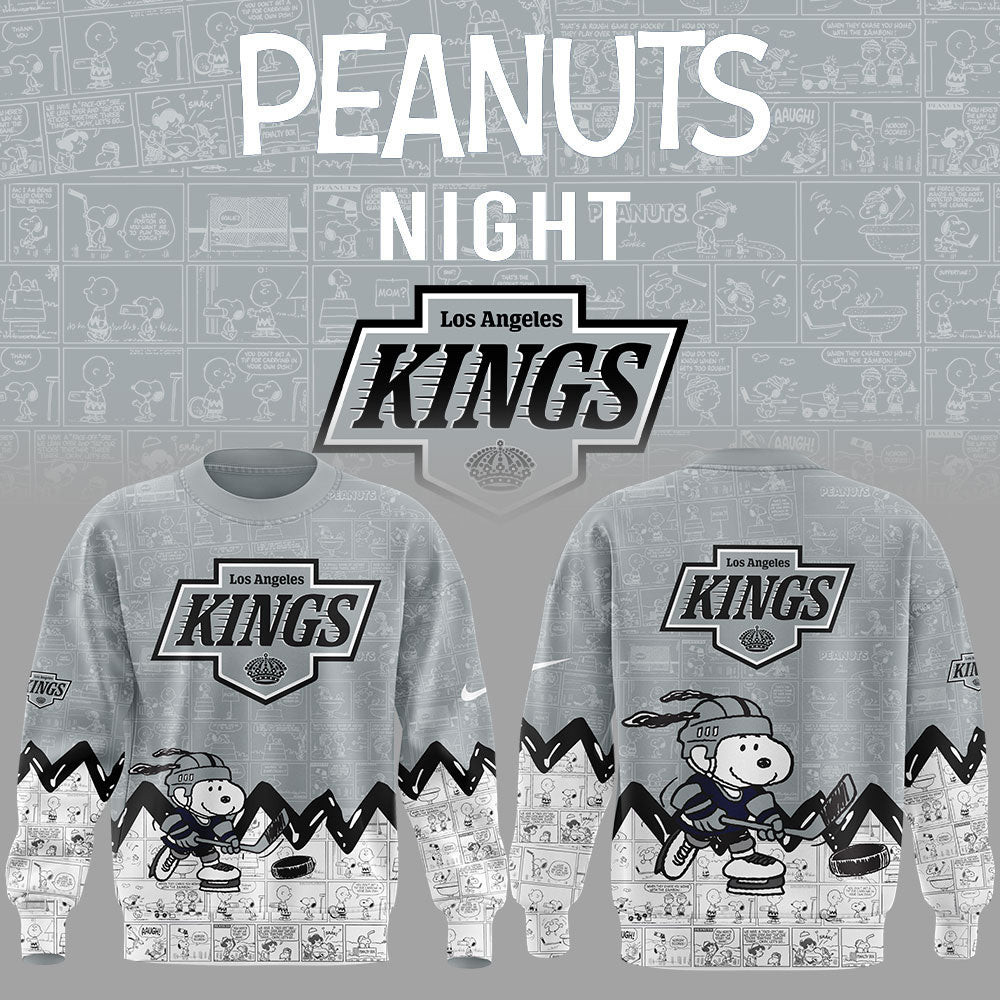 Los Angeles Kings x Peanuts Sweatshirt Cute Snoopy Lover Ice Hockey Game Day Clothing