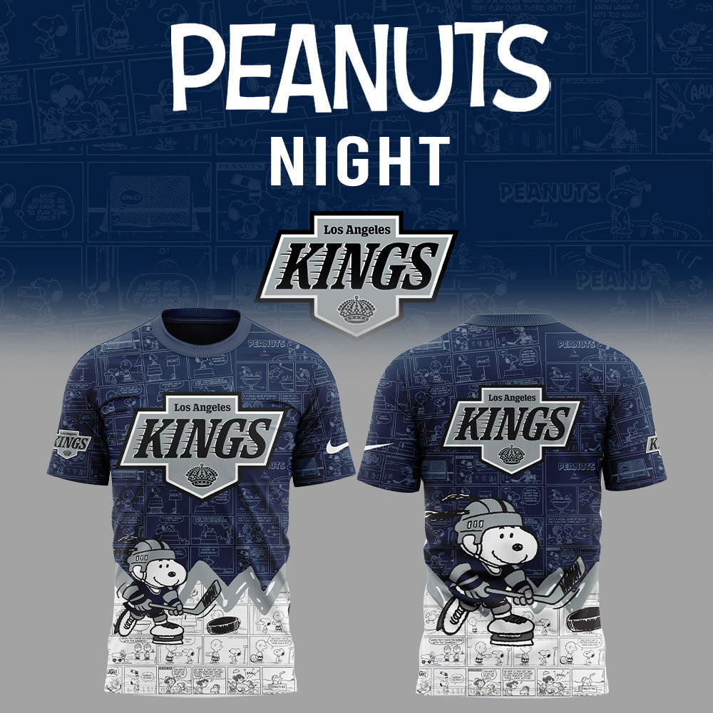Los Angeles Kings x Peanuts T-Shirt Cute Snoopy Lover Ice Hockey Fan Merch Gifts Christmas