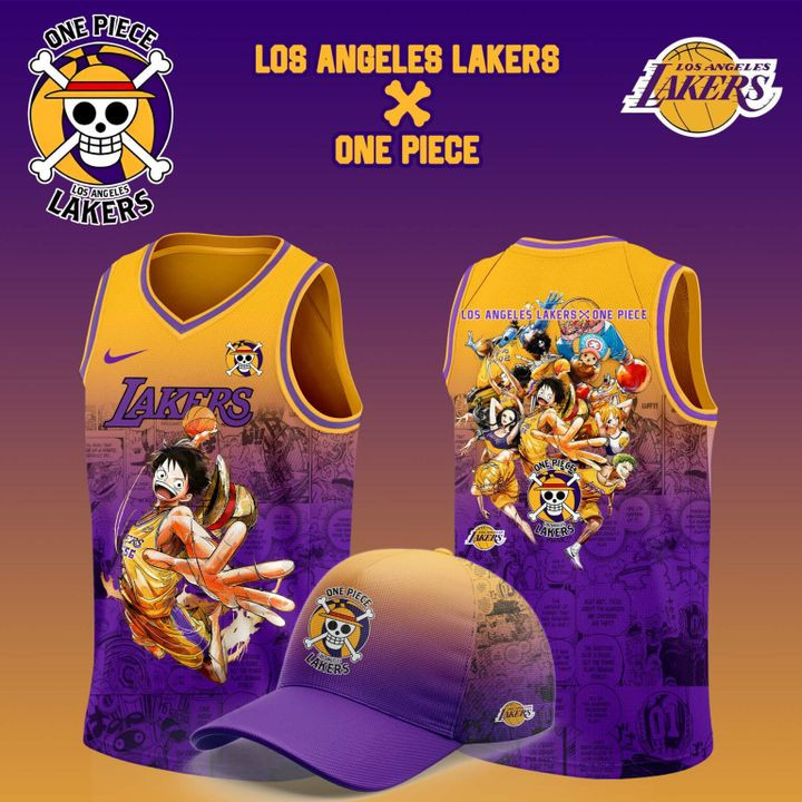Los Angeles Lakers Monkey D Luffy One Piece Basketball Jersey Basketball Fan Gift Ideas