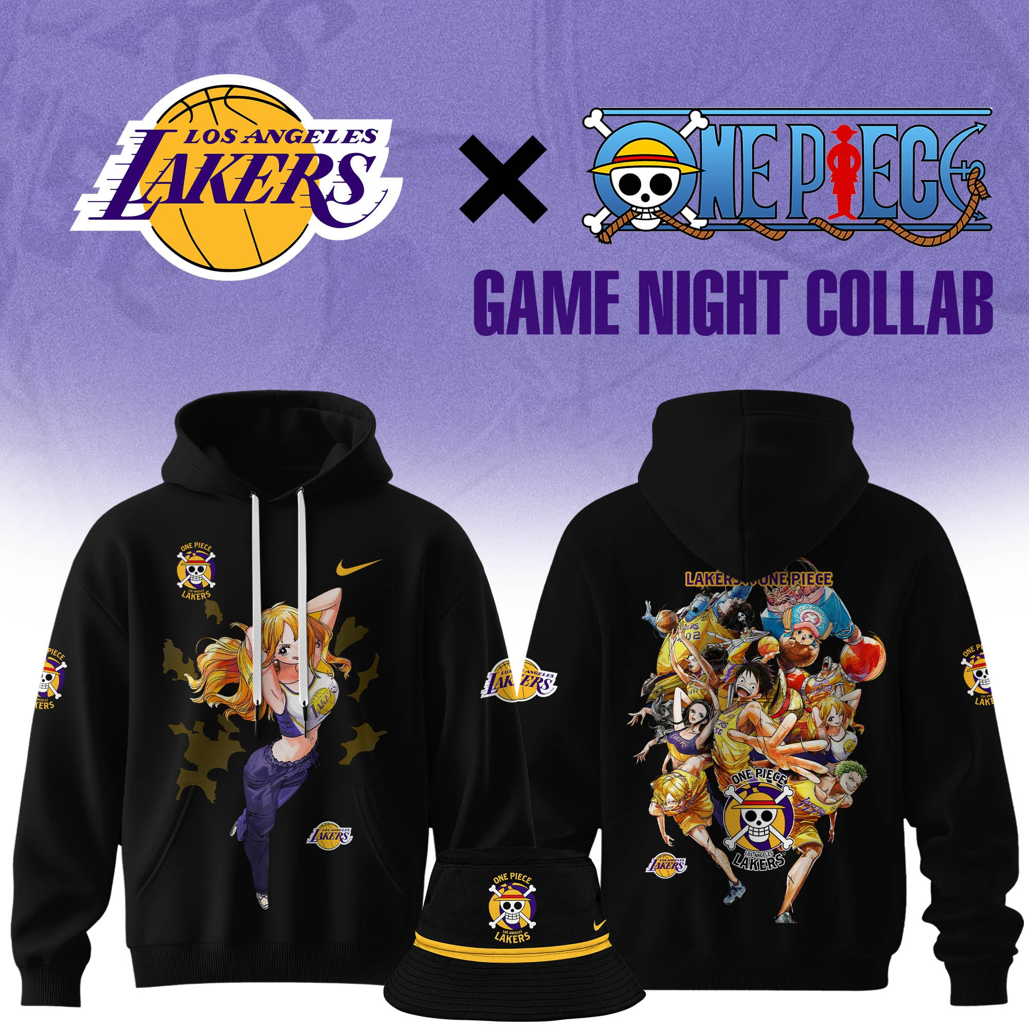 Los Angeles Lakers One Piece LA Lakers Nami Hoodie Gift For Basketball Lover