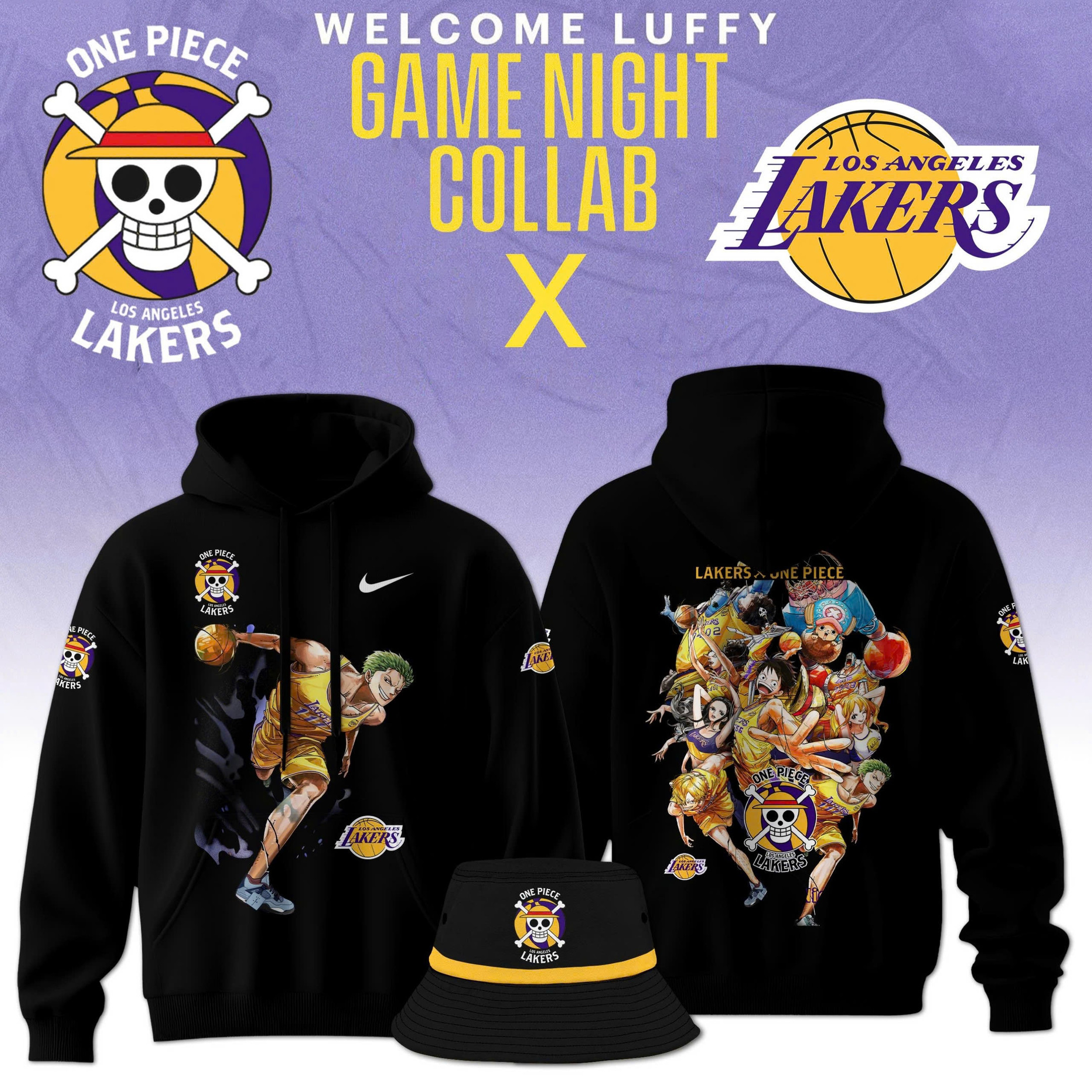 Los Angeles Lakers One Piece LA Lakers Roronoa Zoro Hoodie Presents For Basketball Lovers