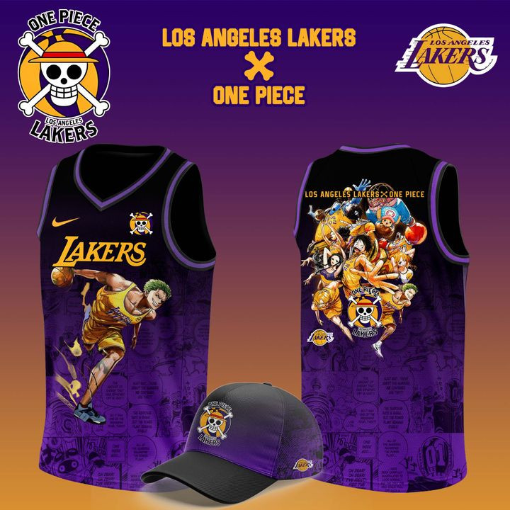 Los Angeles Lakers Roronoa Zoro One Piece Basketball Jersey Gifts For Basketball Fan