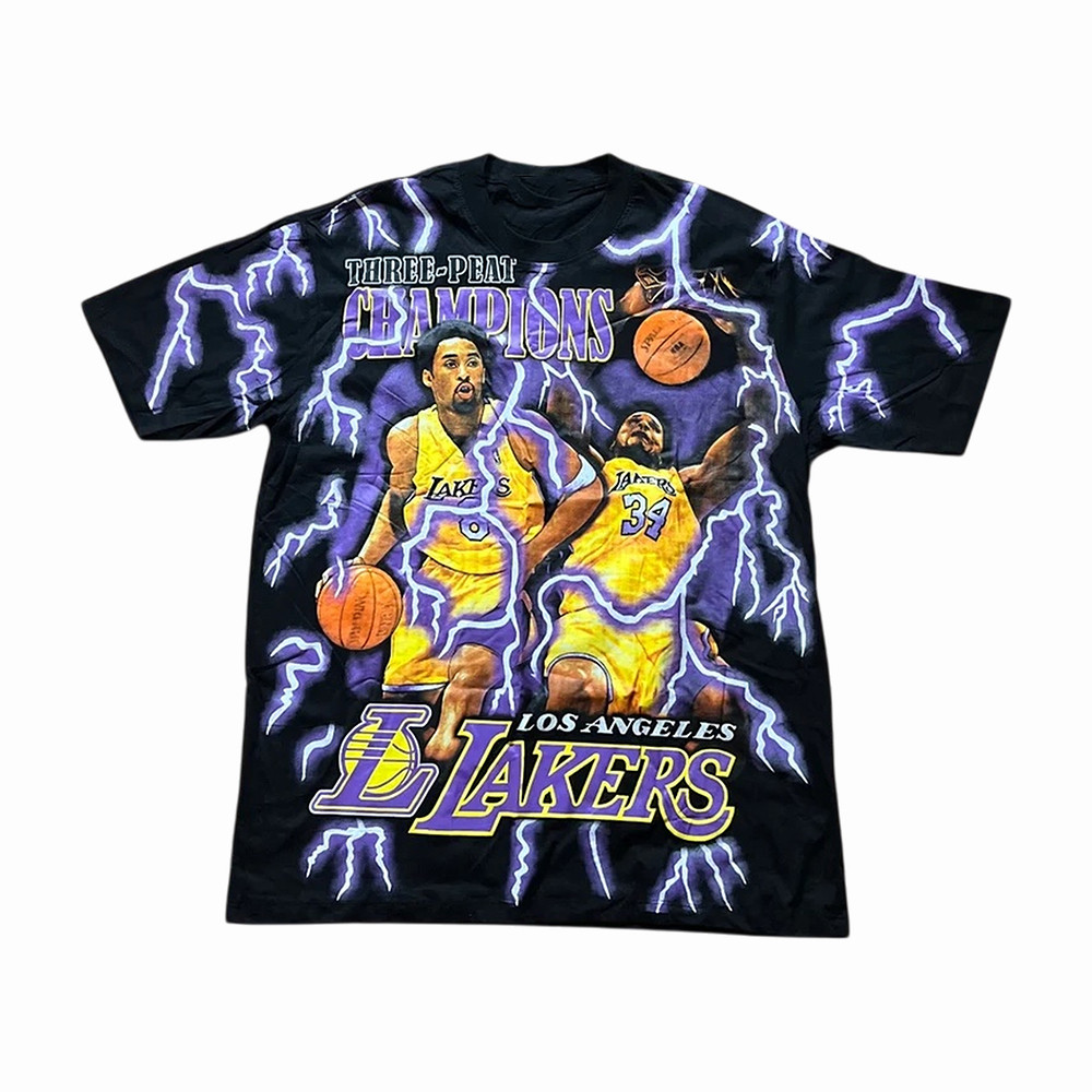 Los Angeles Lakers Time Champions NBA Lightning T-Shirt Los Angeles Lakers Merch Basketball Gear