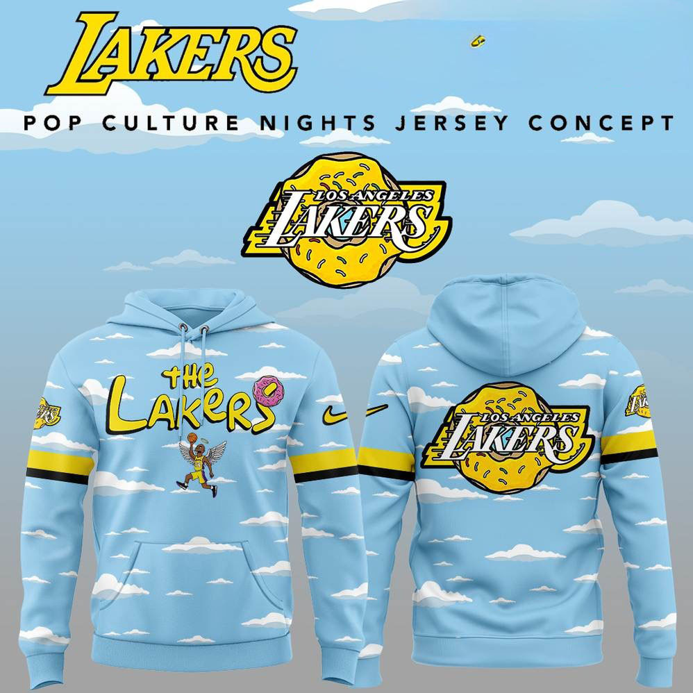 Los Angeles Lakers x The Simpsons Pop Culture Night Hoodie Best Gifts For Basketball Fans