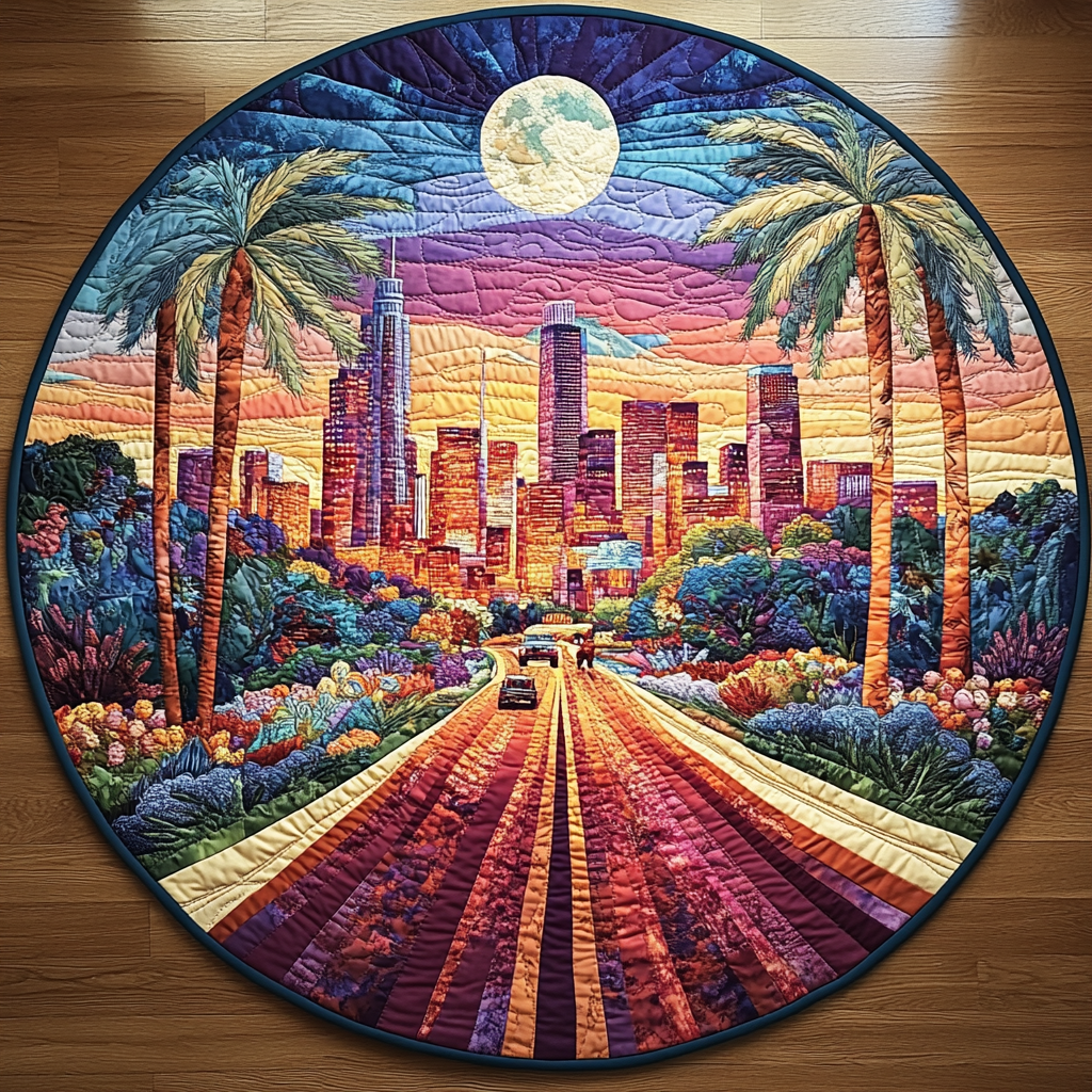 Los Angeles Lights Quilted Round Mat Entryway Design Ideas Christmas Gift Ideas For A Daughter In Law