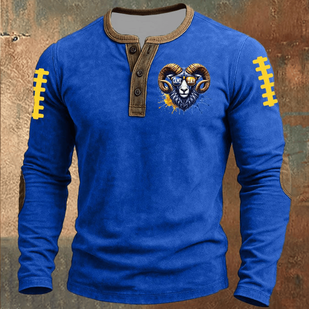Los Angeles Rams Apparel Football Button Long Sleeve Shirt Football Merch Rams Nation Gifts