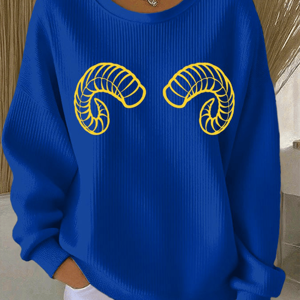 Los Angeles Rams Horns Art Sweatshirt Game Day Football Clothing Los Angeles Rams Presents