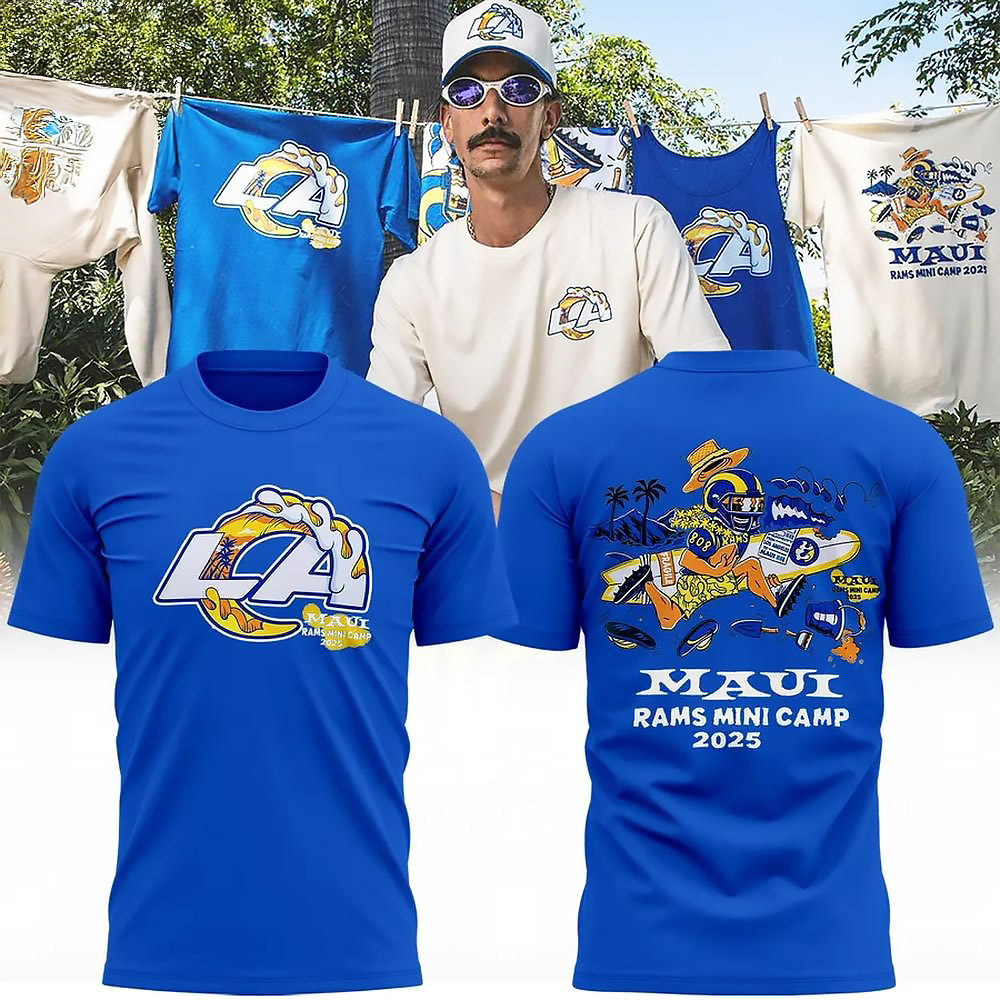 Los Angeles Rams Iconic Wave Artwork Wailea Village T-Shirt Best Gift For Football Fans