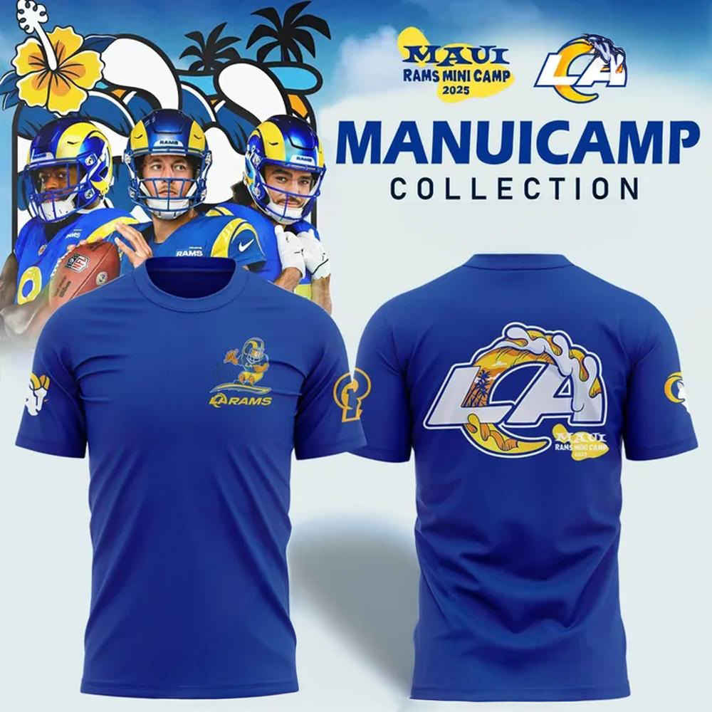Los Angeles Rams Mauicamp Collection 2025 Special Blue T-Shirt Presents For Football Fans