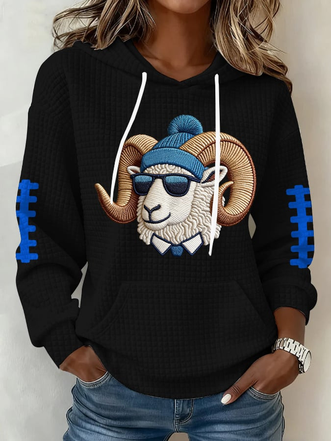 Los Angeles Rams Super Bowl Waffle Hoodie LA Football Pride Hoodie Game Day Clothes Rams Merch Los Angeles Rams Super Bowl Waffle Hoodie LA Football Pride Hoodie Game Day Clothes Rams Merch