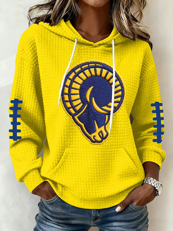 Los Angeles Rams Waffle Hoodie Los Angeles Football Pride Hoodie Game Day Apparel Rams Merch