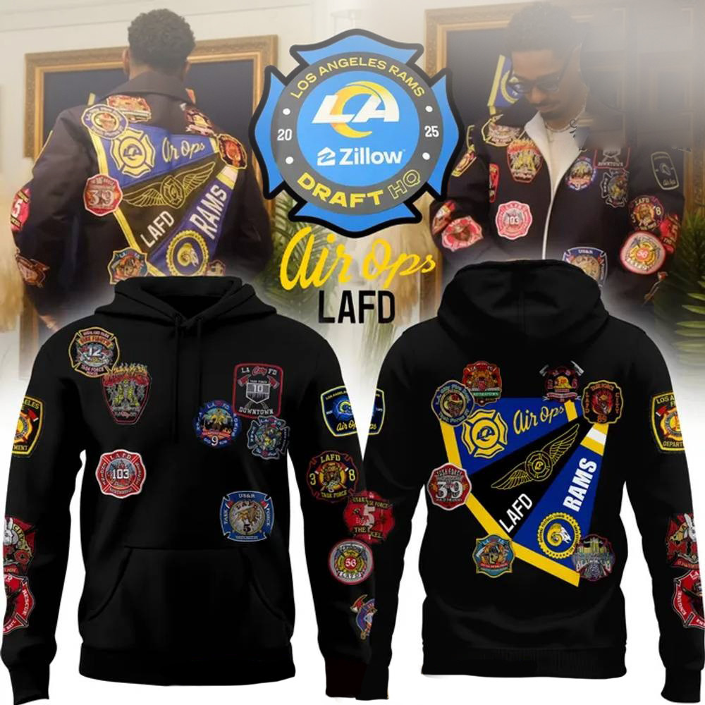 Los Angeles Rams x Kevin Leonel LAFD Hoodie Best Gifts For Fans Lovers