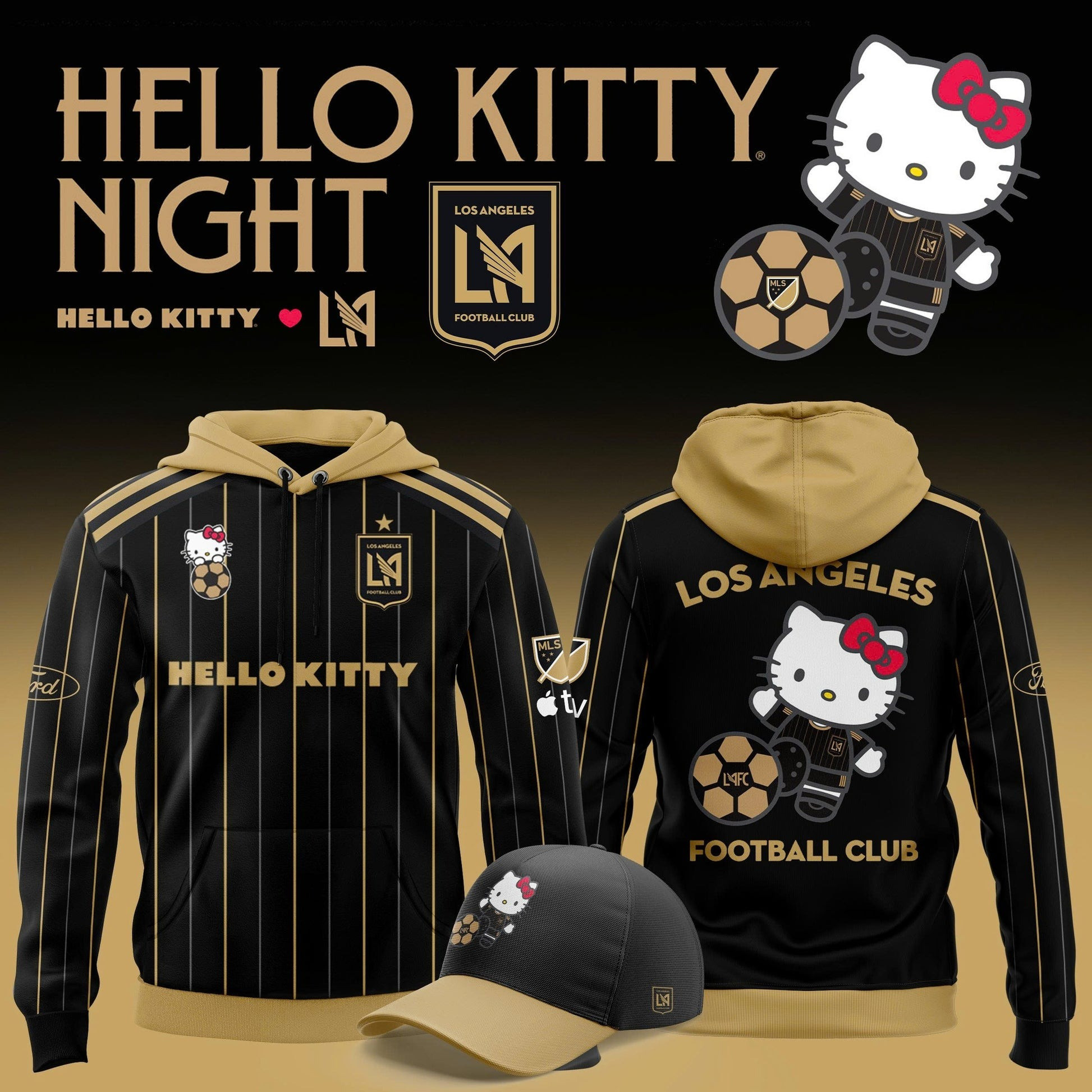 Los Angeles x Hello Kitty Night Hoodie 2025 Gifts For Football Club Enthusiasts